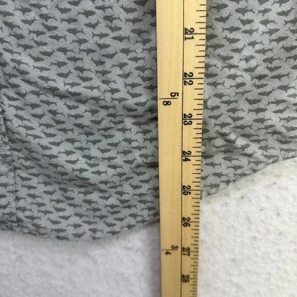 American Eagle Shirt Mens Small S Gray Shark Super Soft Button Down Long Sleeve - Picture 7 of 13